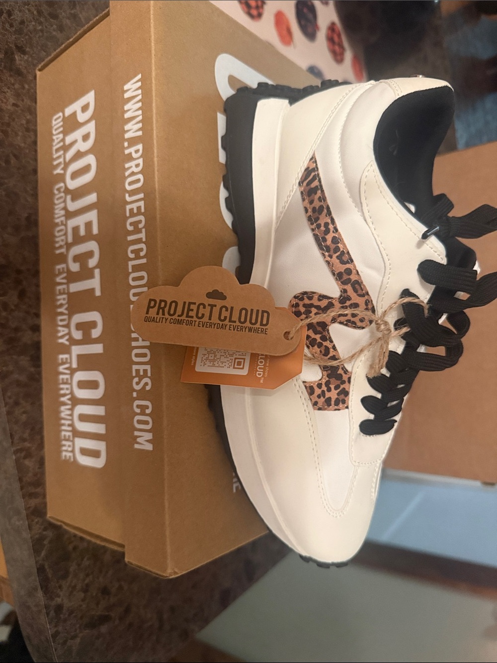 Women’s project cloud Sneakers with Leopard Print Accent